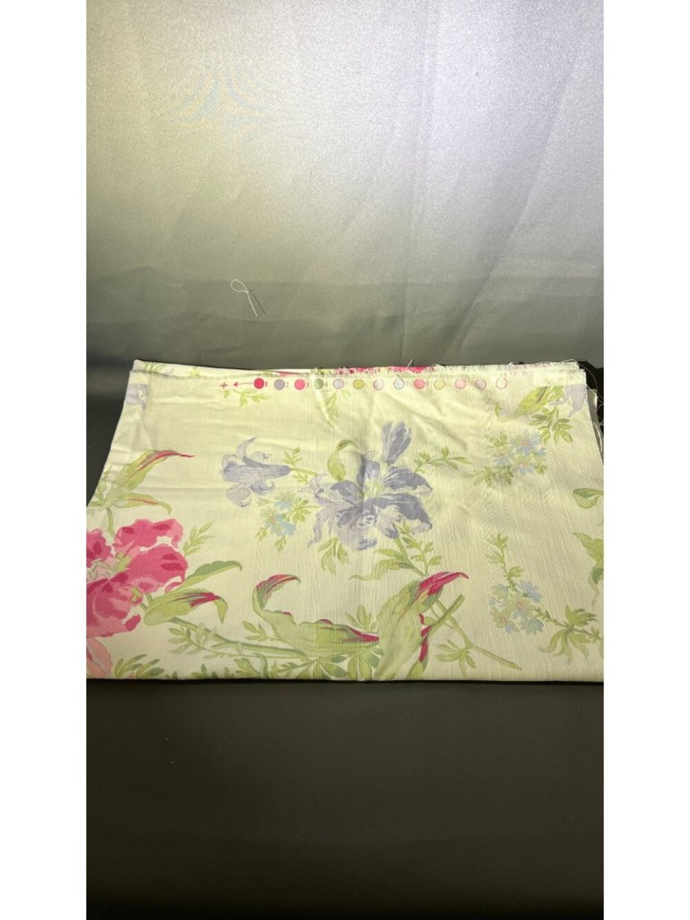 35" x 50" Vintage Floral Fabric Panel With Purple & Pink Flowers Pattern